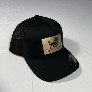 Leatherette Patch Hat - Structured FlexFit Trucker Netted Cap- Shomer Israel